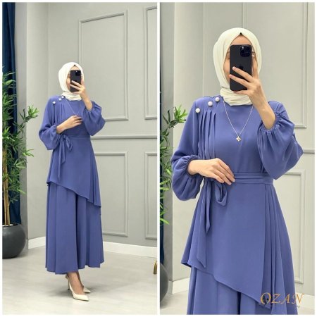 طقم لؤلؤ ~ بنطلون عريض  - ليلكي <br> <span class='text-color-warm'>نفذت الكمية ( Sold Out )</span>