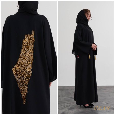 عباي خارطة فلسطين - تطريز ذهبي <br> <span class='text-color-warm'>نفذت الكمية ( Sold Out )</span>