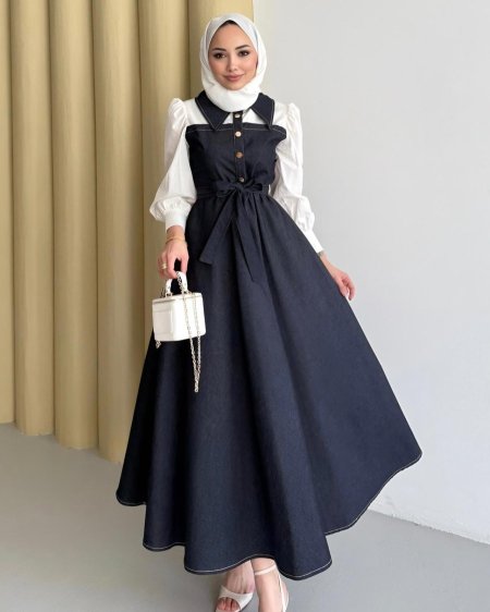 فستان جينز مع القميص <br> <span class='text-color-warm'>نفذت الكمية ( Sold Out )</span>