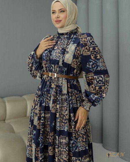 فستان شتوي مع حزام